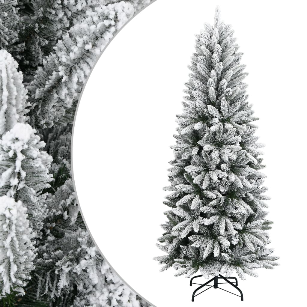 Briet Artificial Christmas Tree Flocked Snow 180cm PVC PE - Unbeatable Bargains