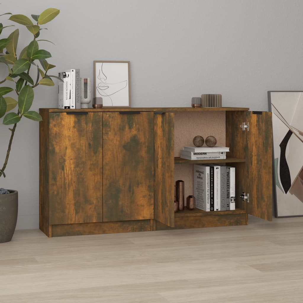 Sideboards 2 pcs Smoked Oak 60x30x70 cm Engineered Wood - Sid & Sam