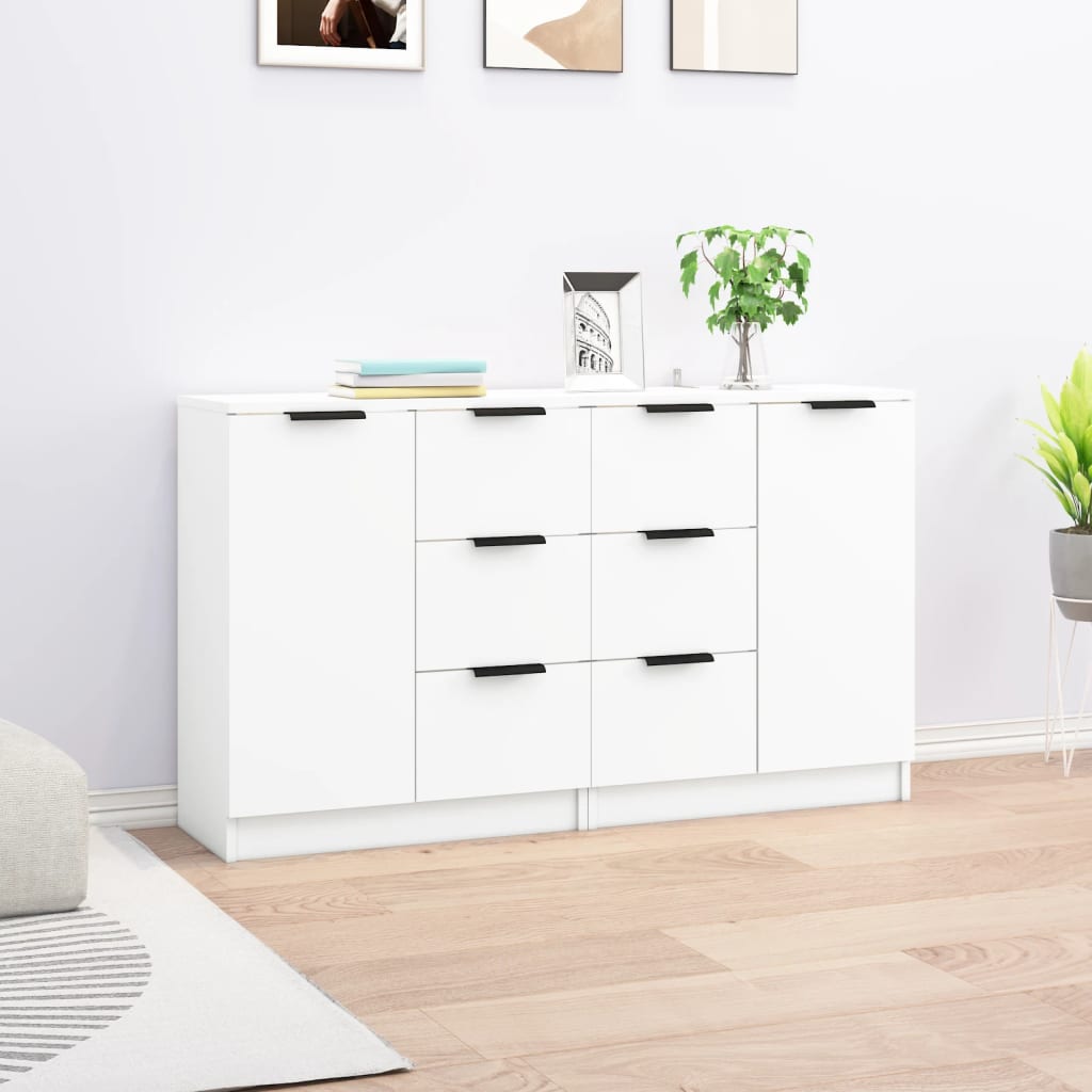 Sideboards 2 pcs White 60x30x70 cm Engineered Wood - Brittle & Co