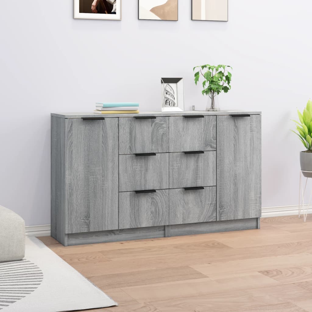 Sideboards 2 Pieces Grey Sonoma 60x30x70 cm Engineered Wood - Sid & Sam