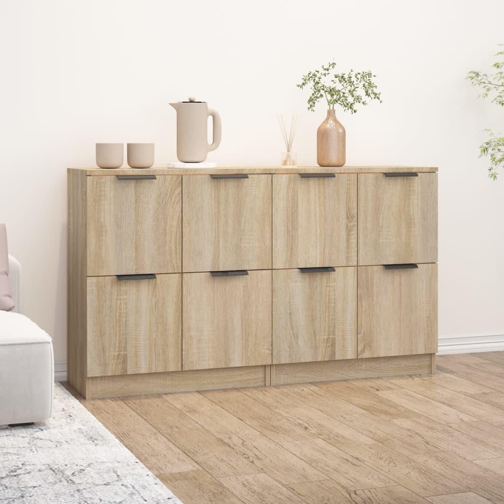 Sideboards 2 pcs Sonoma Oak 60x30x70 cm Engineered Wood - Merkel Designers
