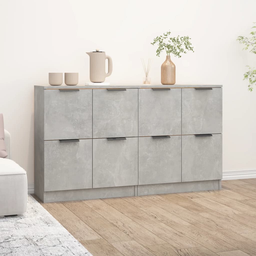 Sideboards 2 pcs Concrete Grey 60x30x70 cm Engineered Wood - Brittle & Co
