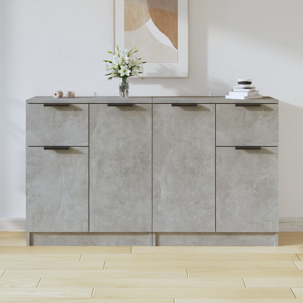 Sideboards 2 Pieces Concrete Grey 60x30x70 cm Engineered Wood - Sid & Sam