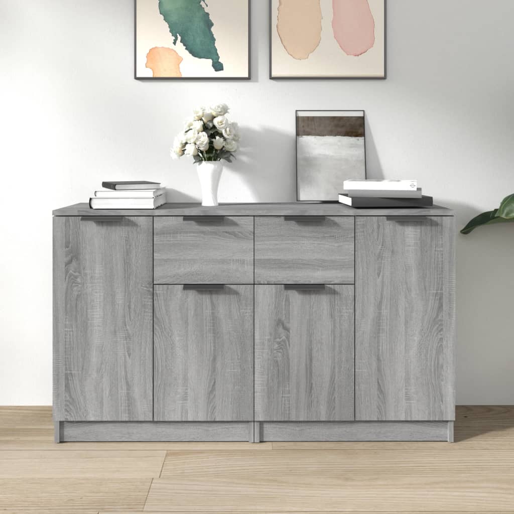 Sideboards 2 Pieces Grey Sonoma 60x30x70 cm Engineered Wood - Sid & Sam