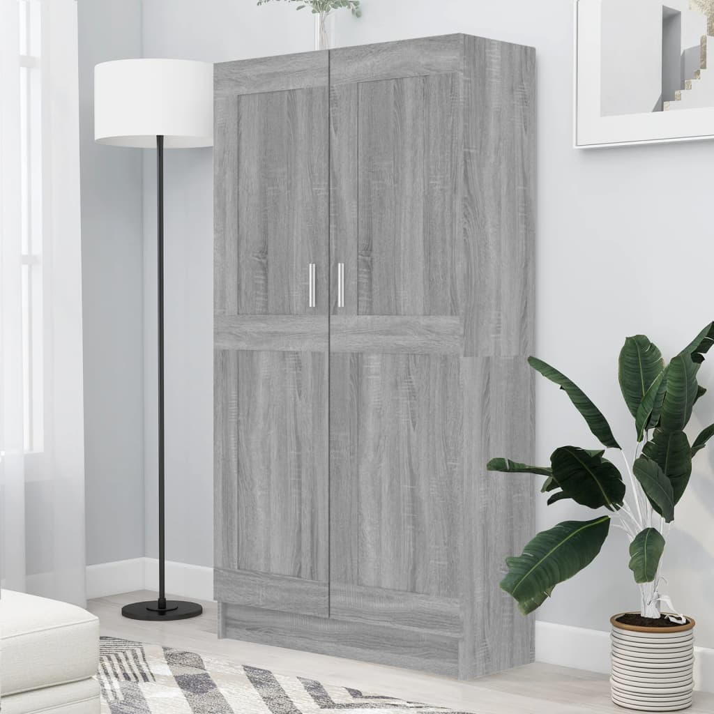 Book Cabinet Grey Sonoma 82.5x30.5x150 cm Engineered Wood - The Home Maker