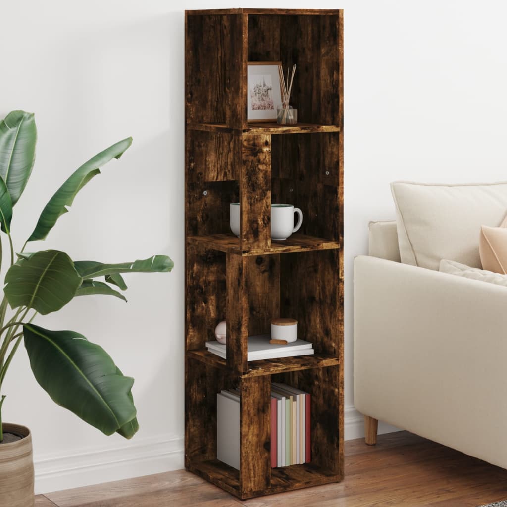 Corner Cabinet Smoked Oak 33x33x132 cm Engineered Wood - Sid & Sam
