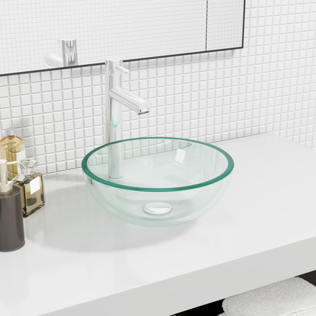 Basin Tempered Glass 30x12 cm Transparent - Brittle & Co