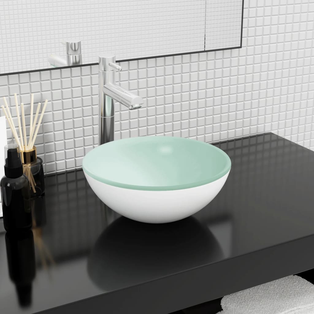 Basin Tempered Glass 30x12 cm White - Style and Chic