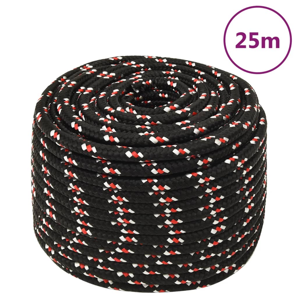 Boat Rope Black 12 mm 25 m Polypropylene - The Home Maker