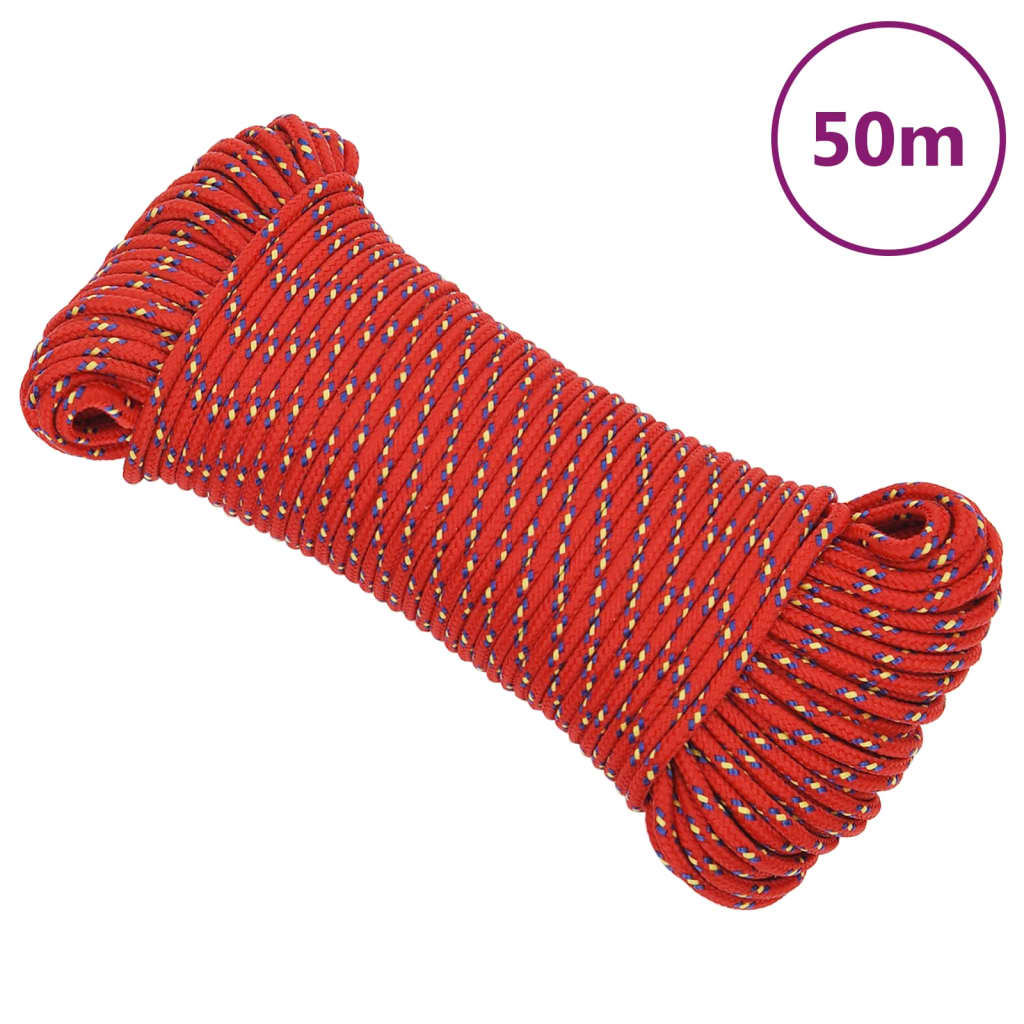 Boat Rope Red 4 mm 50 m Polypropylene - Sid & Sam