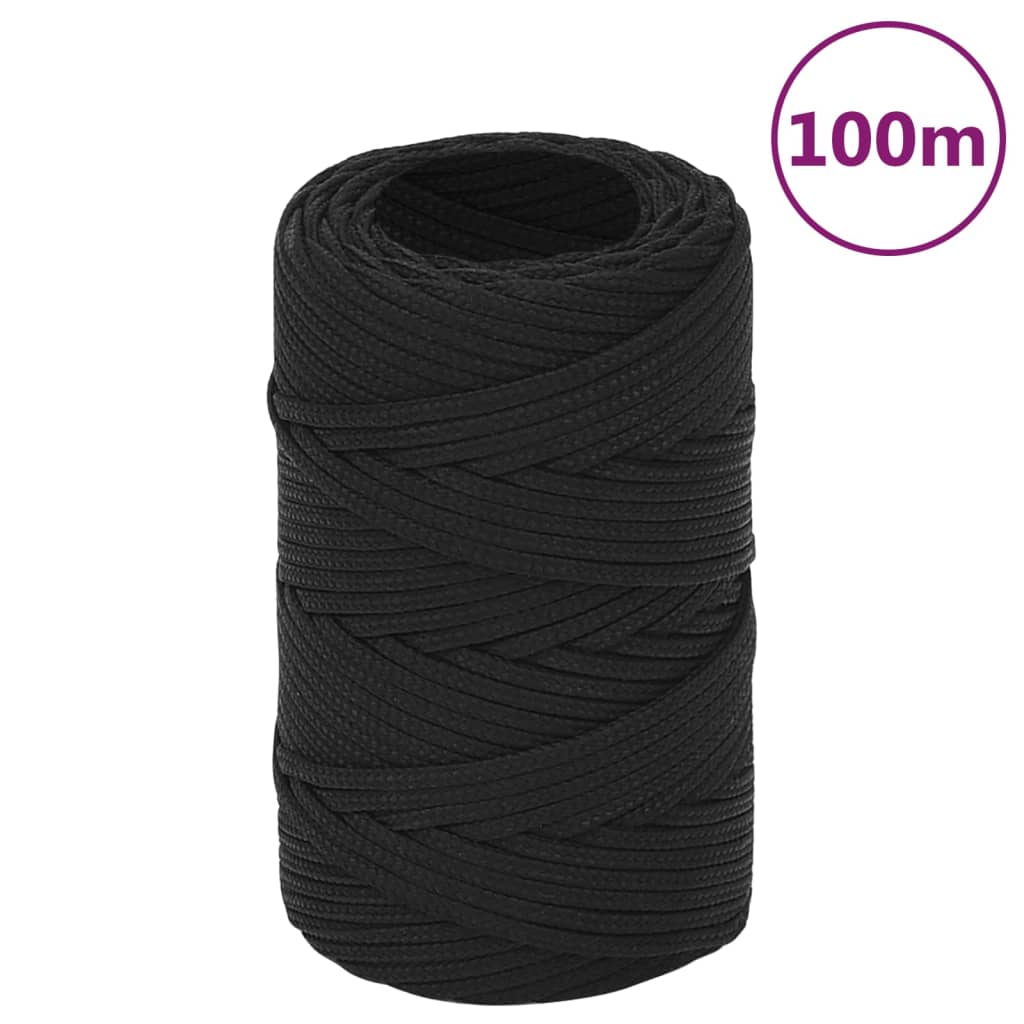 Boat Rope Full Black 2 mm 100 m Polypropylene - All Things Good