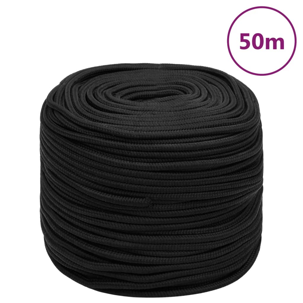 Boat Rope Full Black 10mm 50 m Polypropylene - Brittle & Co