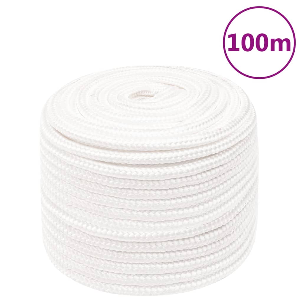 Boat Rope Full White 12 mm 100 m Polypropylene - The Home Maker