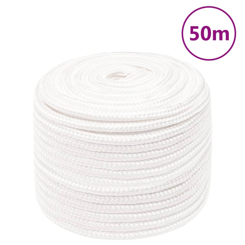 Boat Rope Full White 14 mm 50 m Polypropylene - Direct Imports