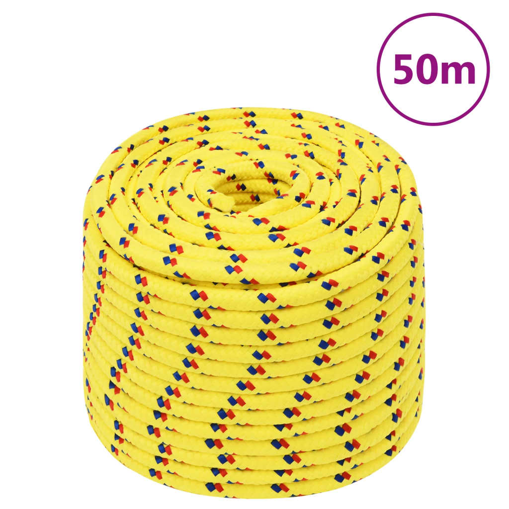 Boat Rope Yellow 12mm 50 m Polypropylene - Direct Imports