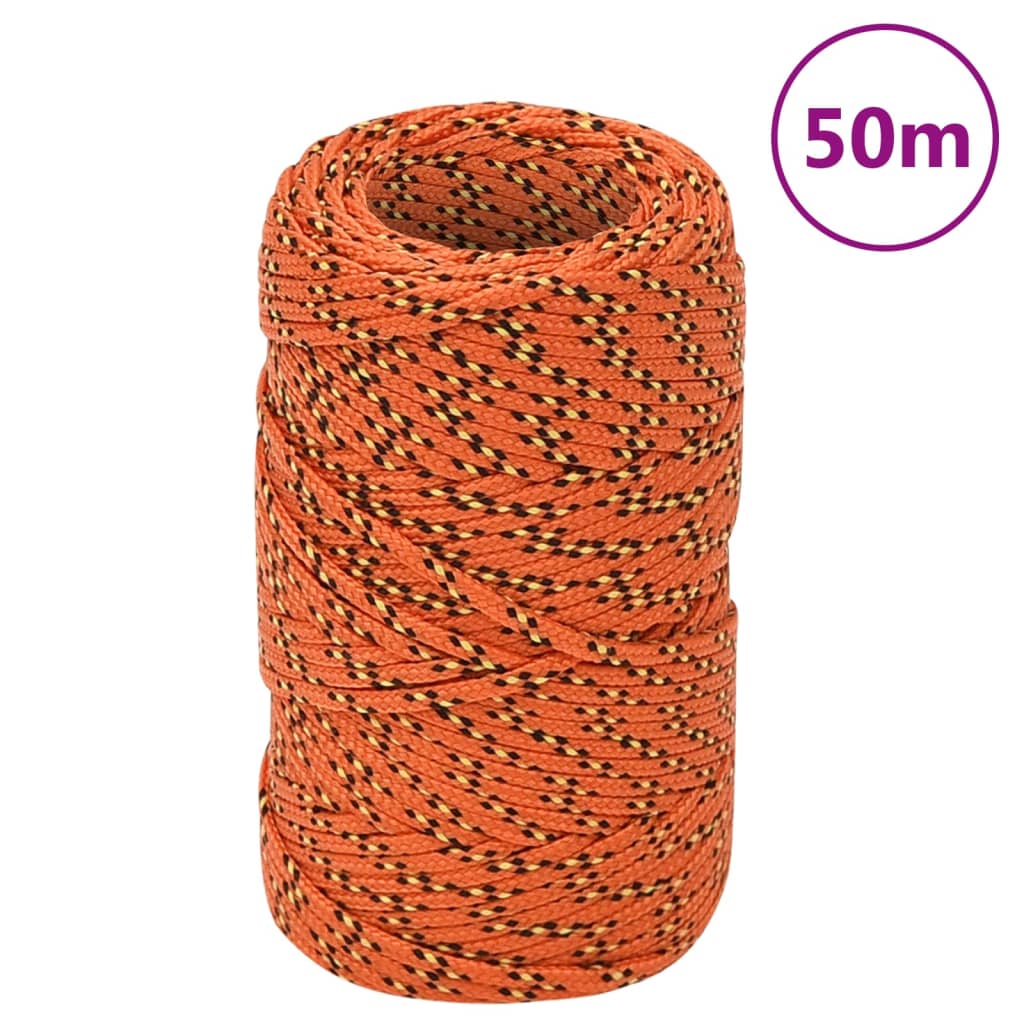 Boat Rope Orange 2 mm 50 m Polypropylene - Tyrell & Tyrell