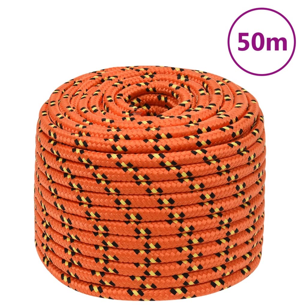Boat Rope Orange 12 mm 50 m Polypropylene - Sid & Sam