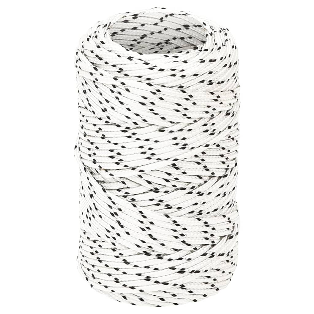 Braided Boat Rope White 2 mmx25 m Polyester - Sid & Sam