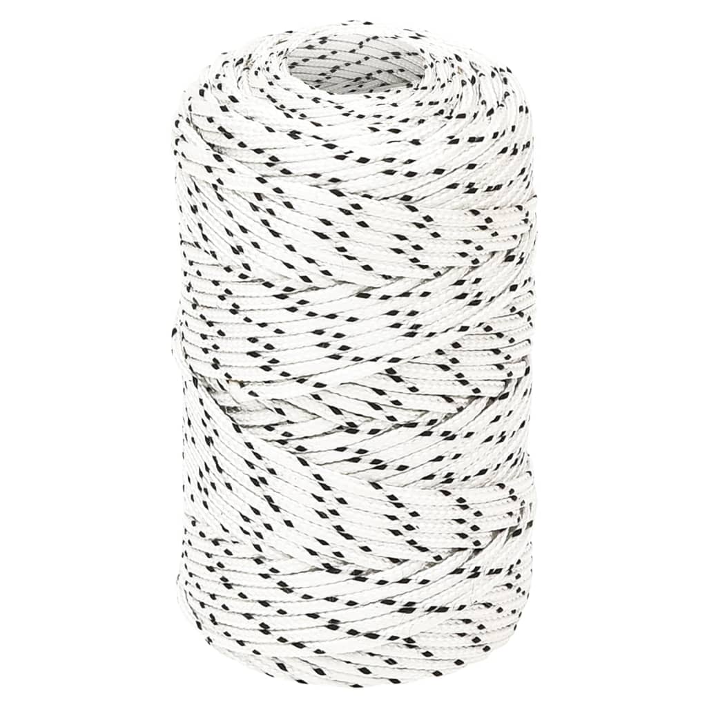 Braided Boat Rope White 2 mmx100 m Polyester - Sid & Sam