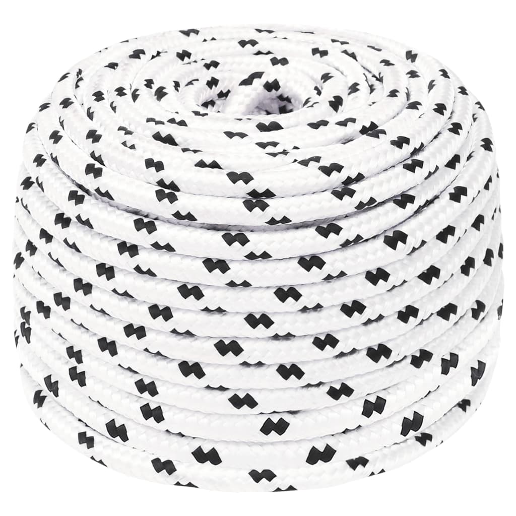 Braided Boat Rope White 10 mmx25 m Polyester - Decor Base