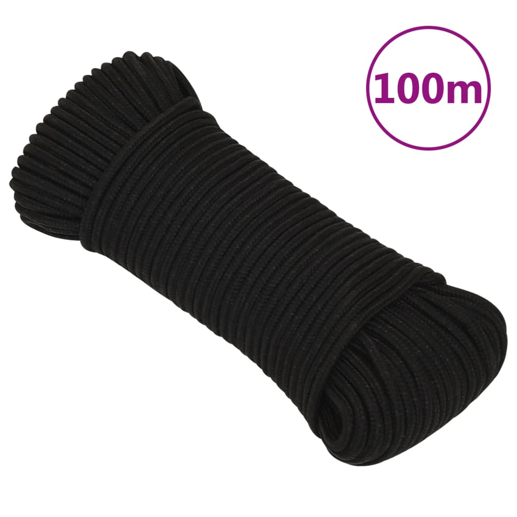 Work Rope Black 3 mm 100 m Polyester - Tyrell & Tyrell
