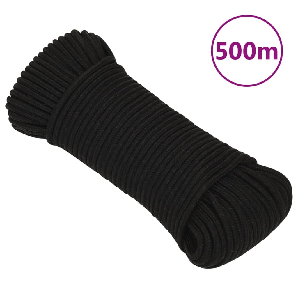 Work Rope Black 3 mm 500 m Polyester - Unbeatable Bargains