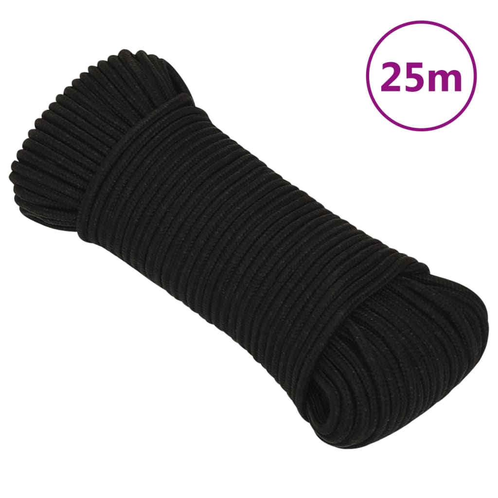 Work Rope Black 5 mm 25 m Polyester - Sid & Sam