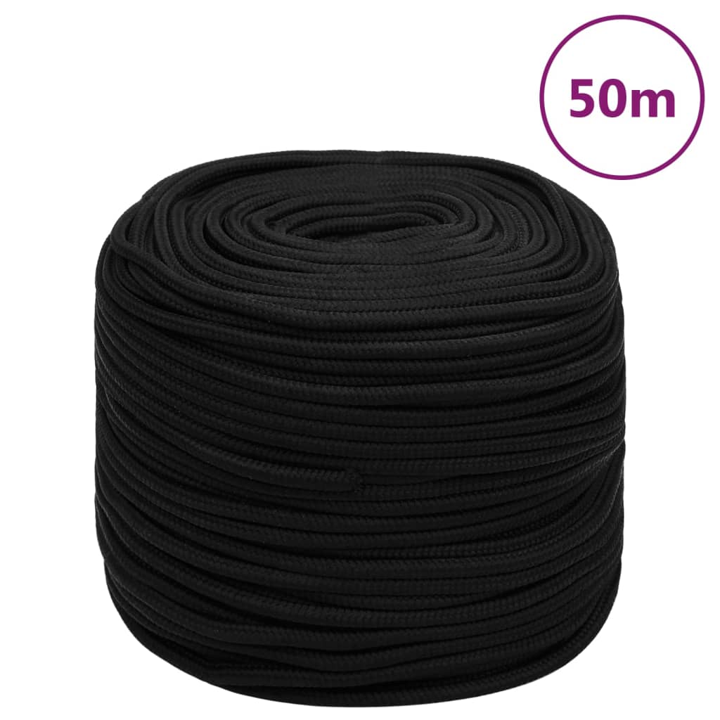 Work Rope Black 8 mm 50 m Polyester - Style and Chic
