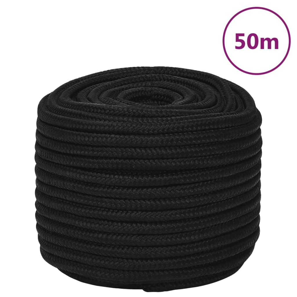 Work Rope Black 14mm 50 m Polyester - Direct Imports