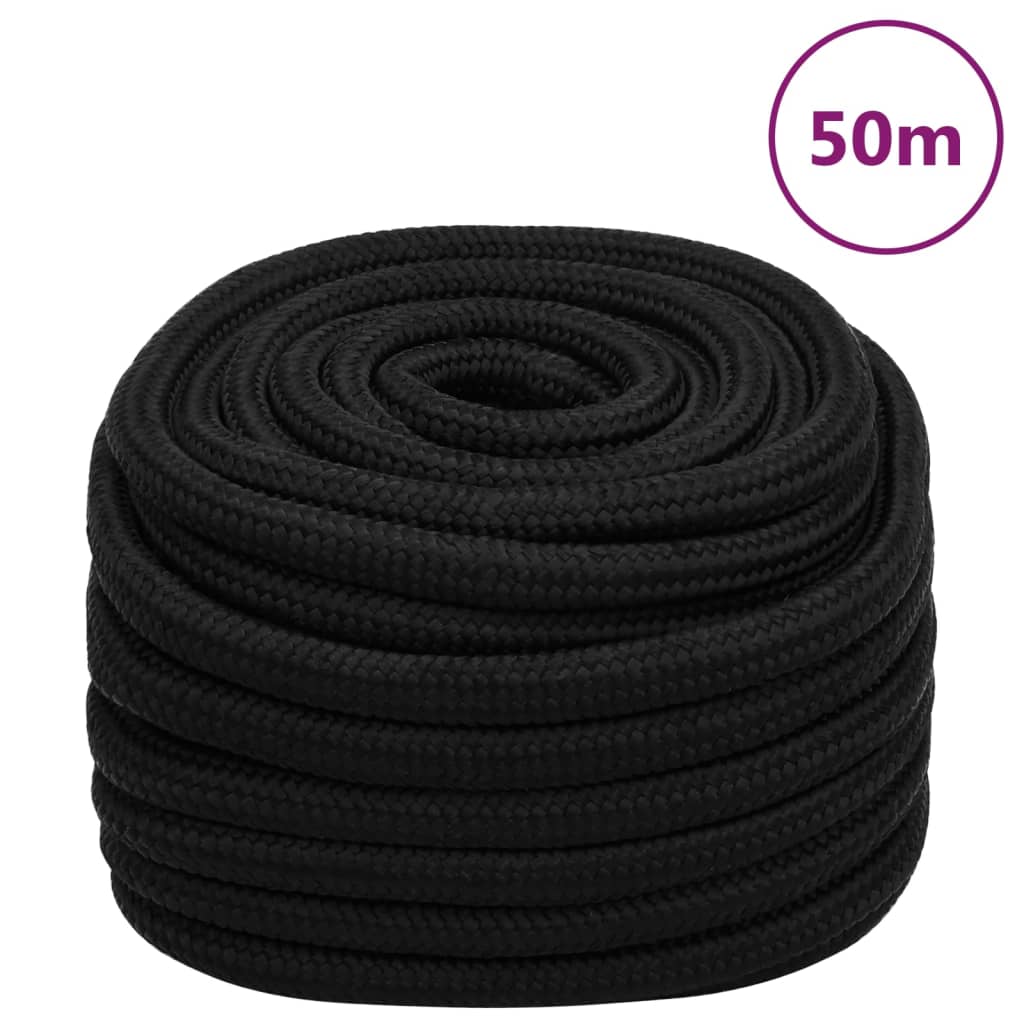 Work Rope Black 25mm 50 m Polyester - Unbeatable Bargains