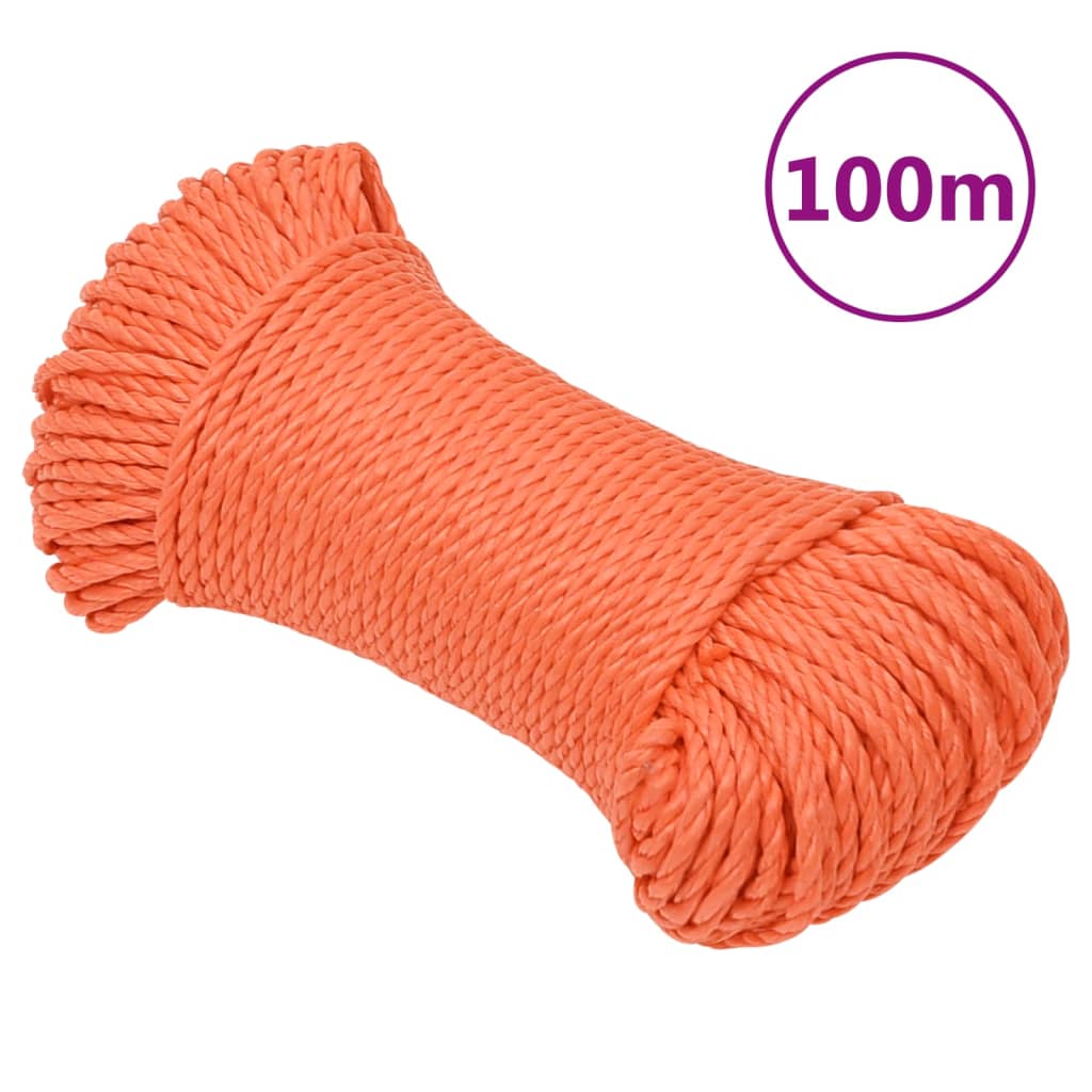 Work Rope Orange 6 mm 100 m Polypropylene - Unbeatable Bargains