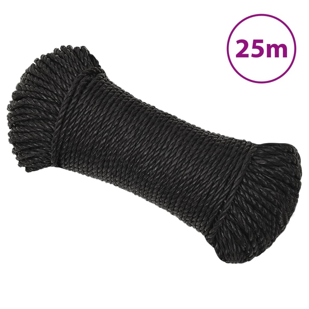 Work Rope Black 3mm 25 m Polypropylene - Casper Homes