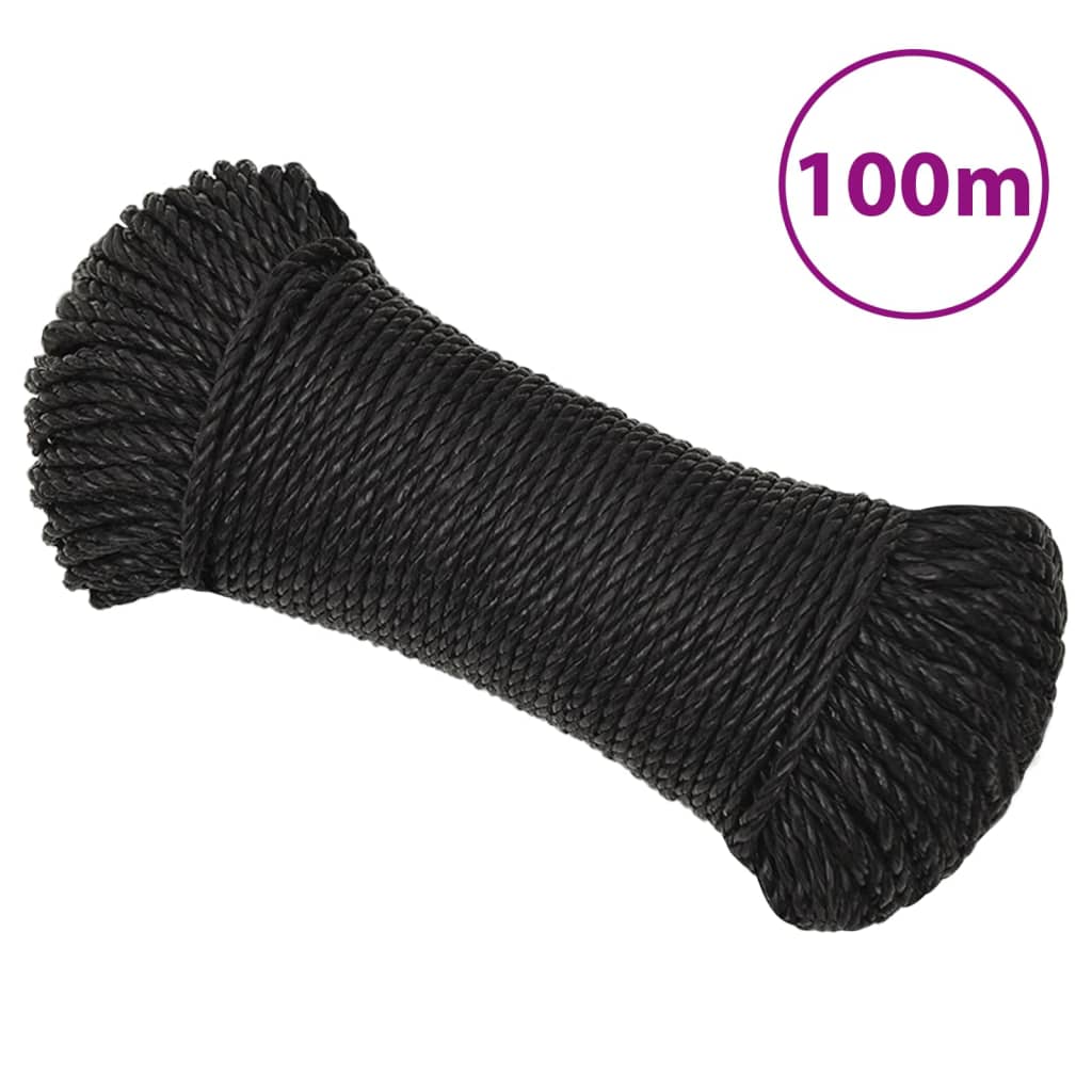 Work Rope Black 3mm 100 m Polypropylene - Brittle & Co
