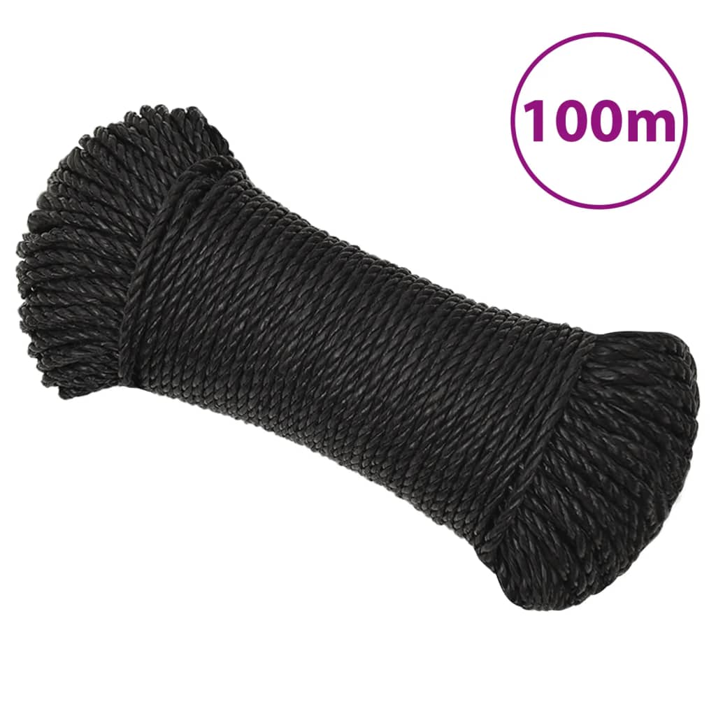 Work Rope Black 8 mm 100 m Polypropylene - Sid & Sam