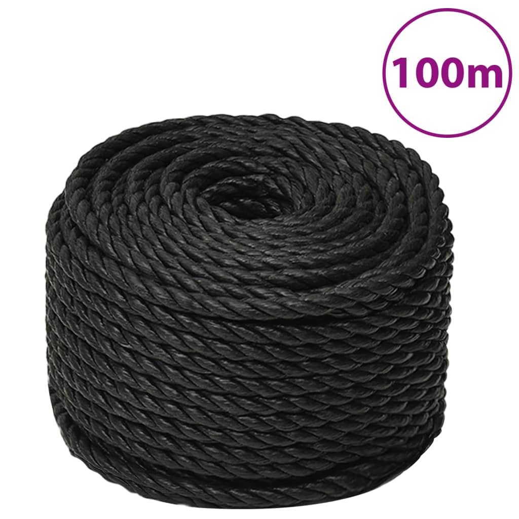 Work Rope Black 10 mm 100 m Polypropylene - Merkel Designers