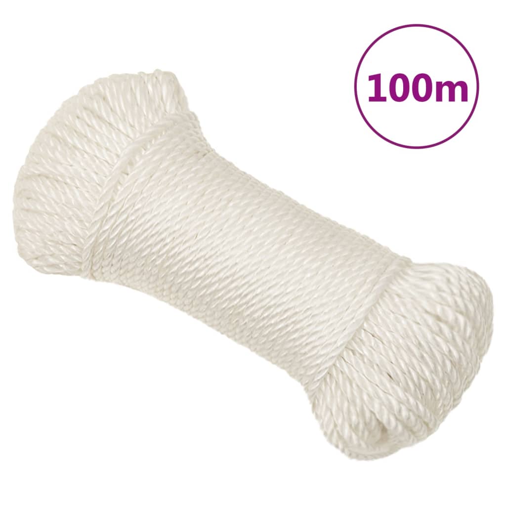 Work Rope White 8 mm 100 m Polypropylene - Merlin Deals