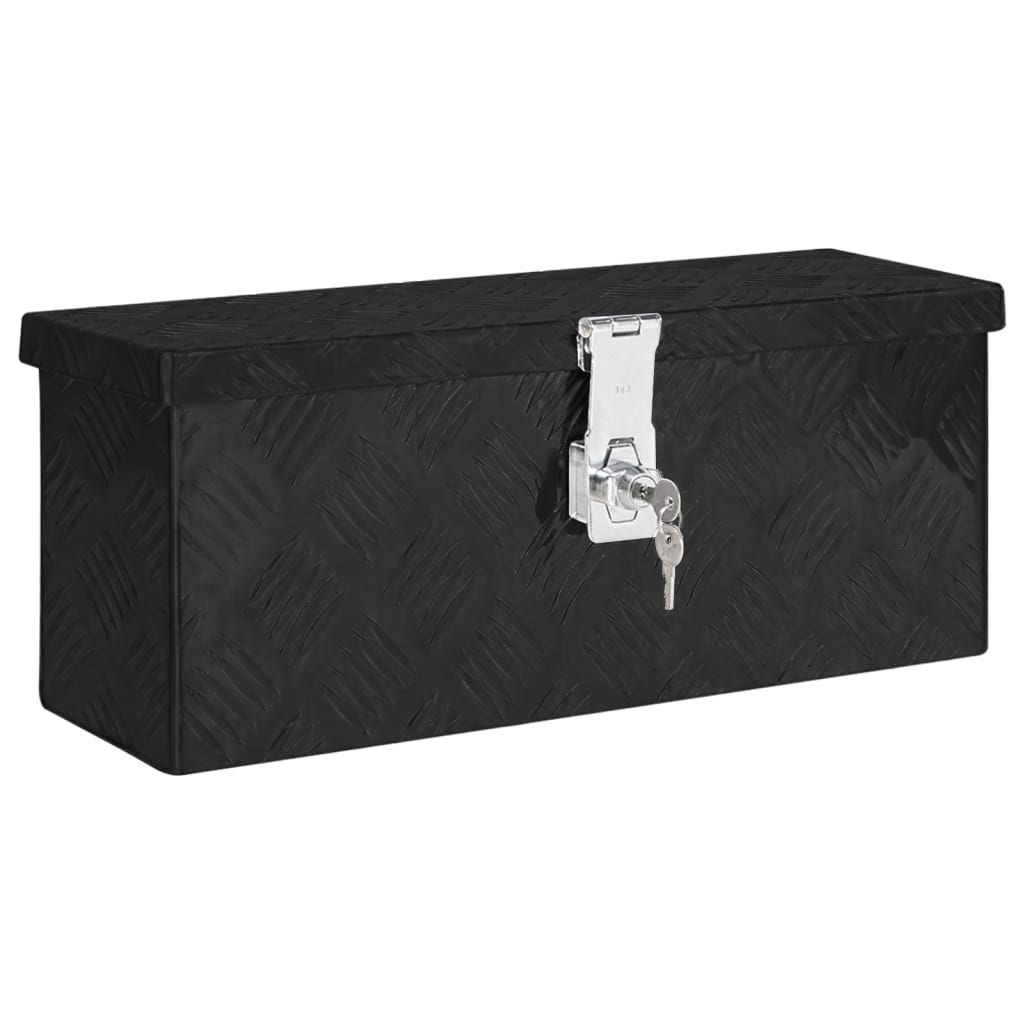 Storage Box Black 50x15x20.5 Aluminium - R and M Furniture
