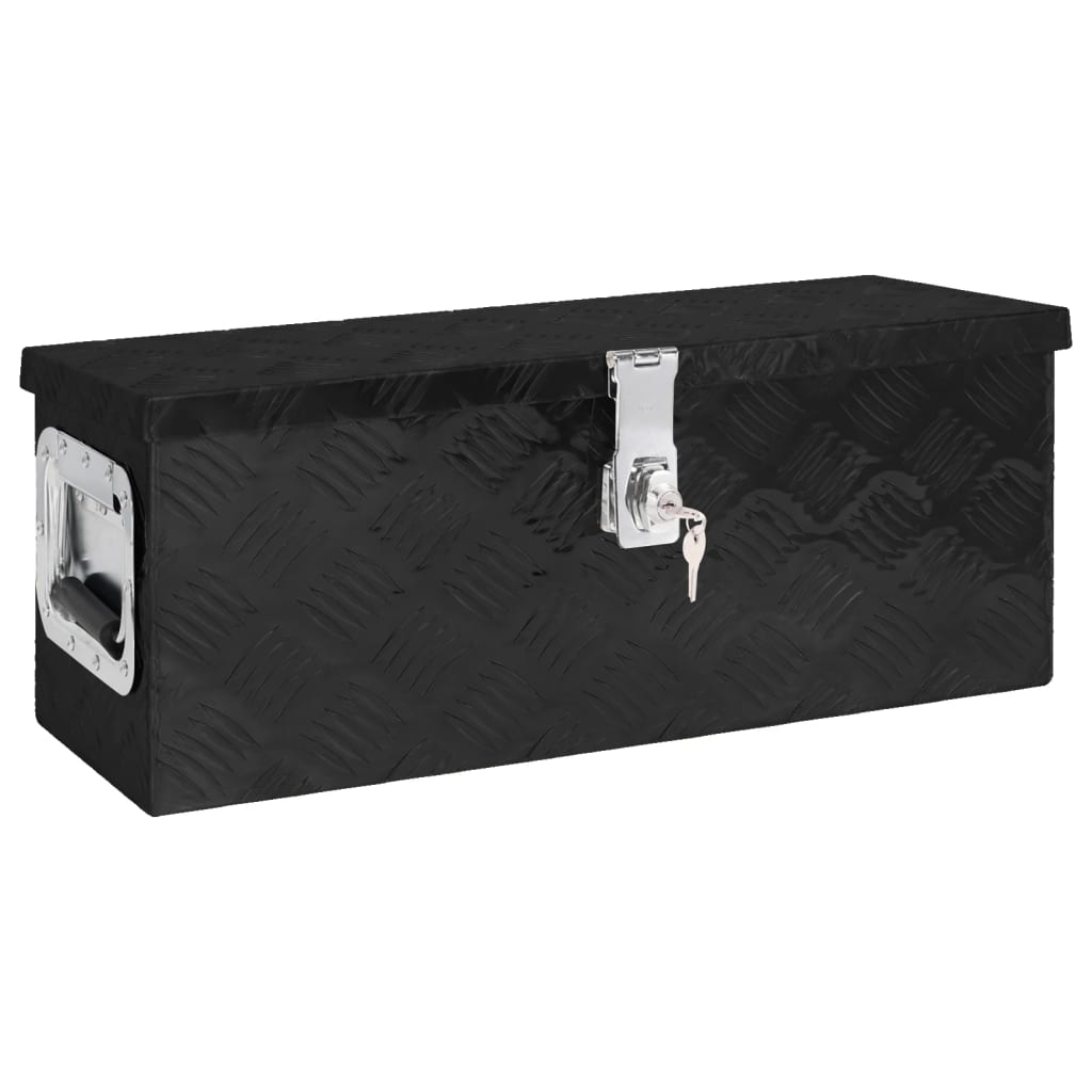 Storage Box Black 60x23.5x23 cm Aluminium - Sid & Sam