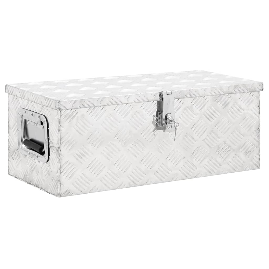 Storage Box Silver 70x31x27 cm Aluminium - Design Hut