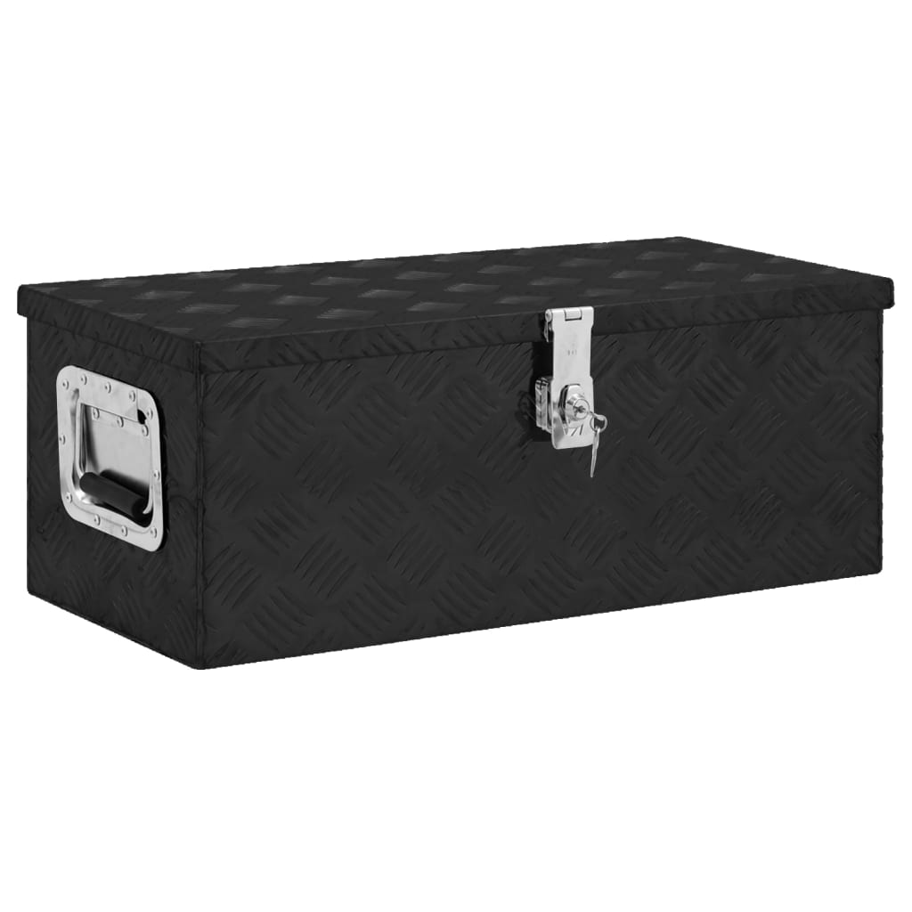Storage Box Black 70x31x27 cm Aluminium - R and M Furniture
