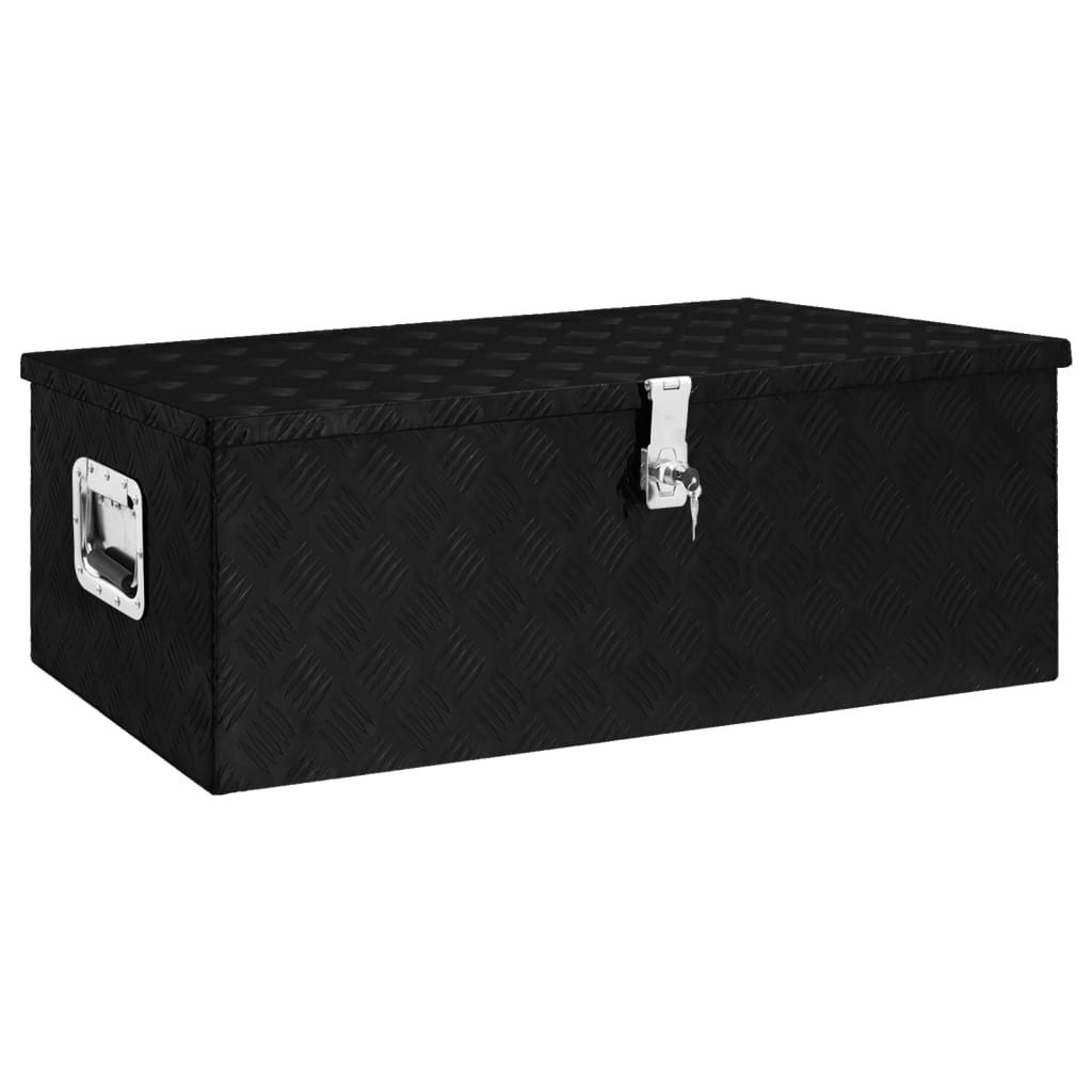 Storage Box Black 90x47x33.5 cm Aluminium - Brittle & Co