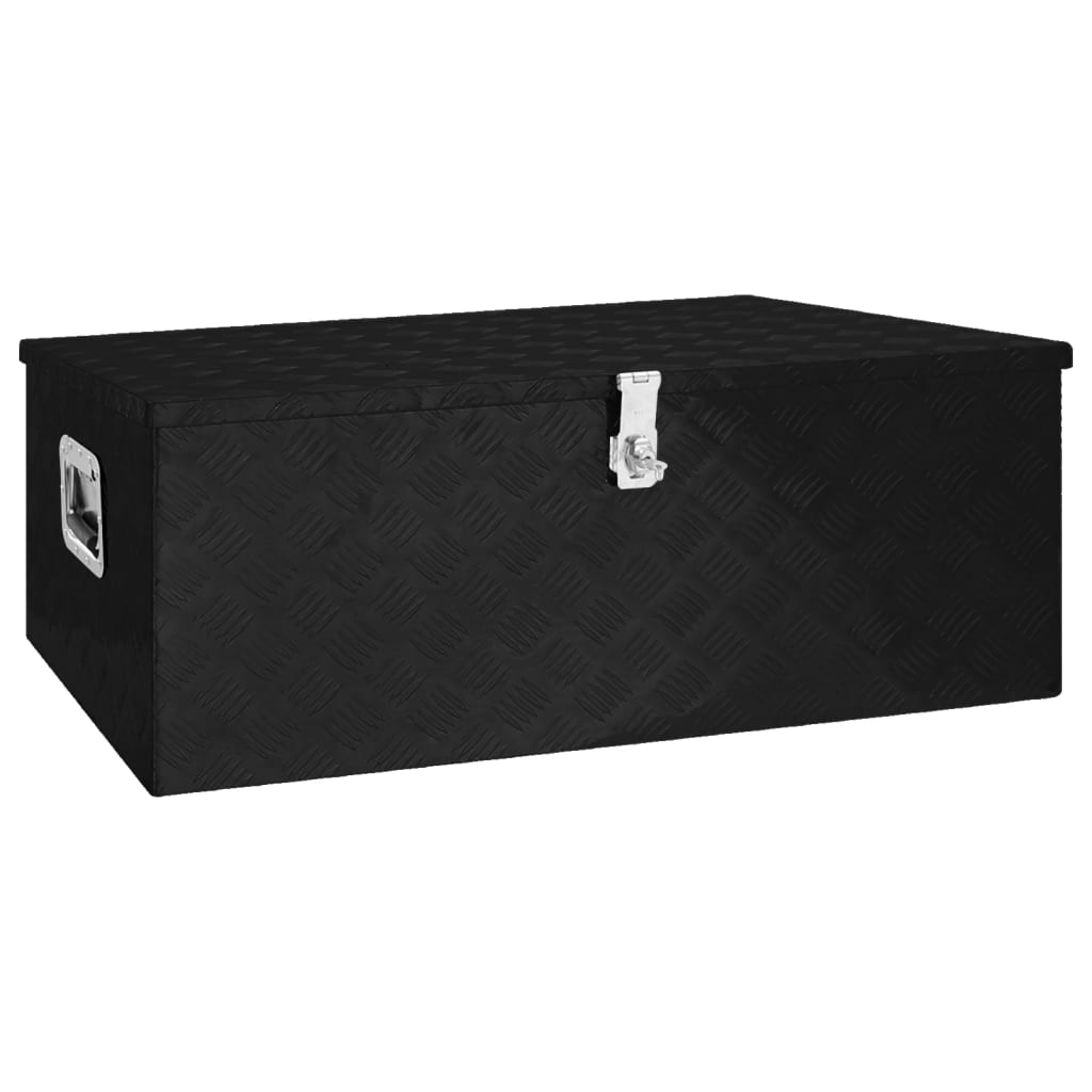 Storage Box Black 100x55x37 cm Aluminium - The Home Maker