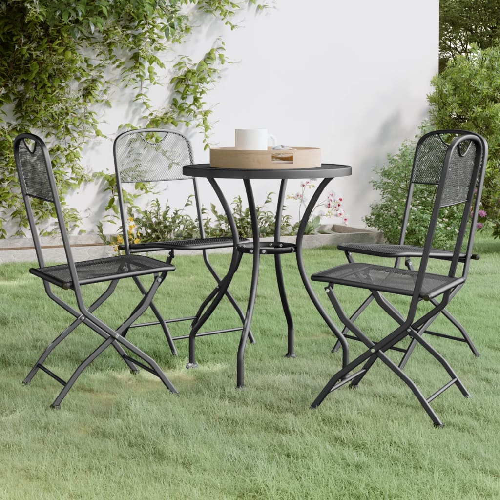 5 Piece Garden Dining Set Expanded Metal Mesh Anthracite - All Things Good