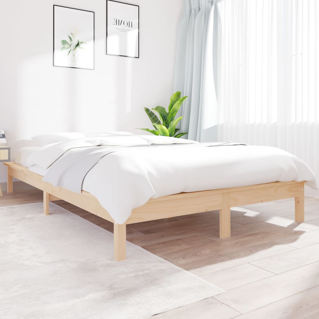 Bed Frame 120x200 cm Solid Wood Pine - Merlin Deals