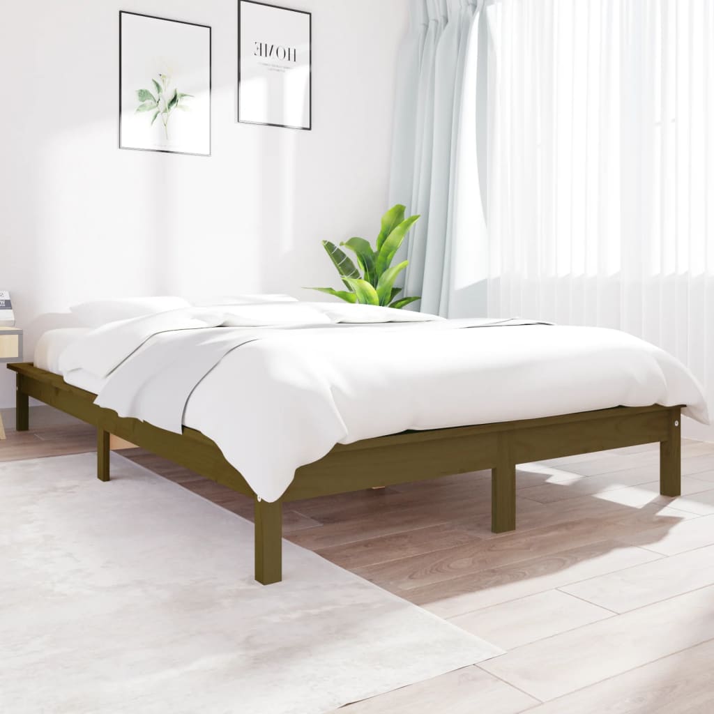 Bed Frame Honey Brown 120x200 cm Solid Wood Pine - Style and Chic