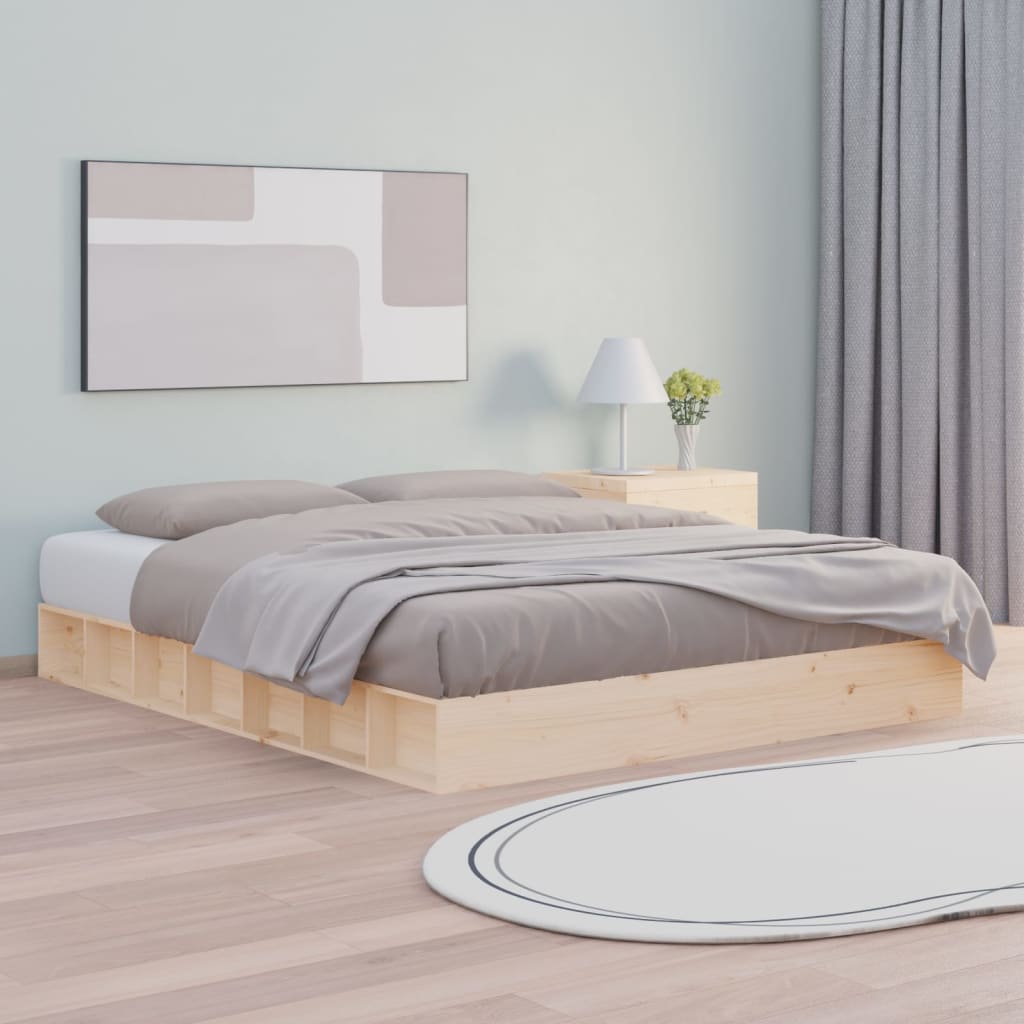 Bed Frame 150x200 cm King Size Solid Wood - The Home Maker