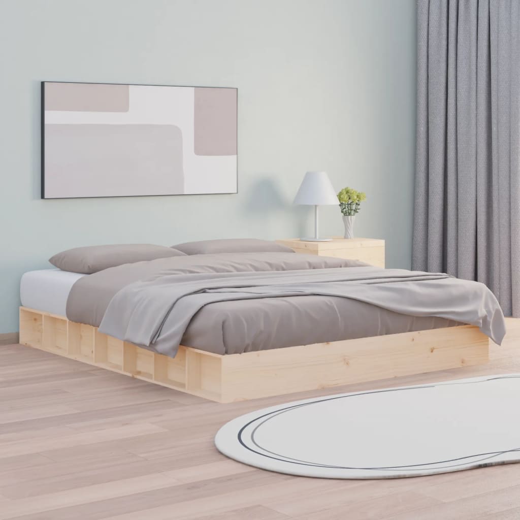 Bed Frame 120x200 cm Solid Wood - Design Hut