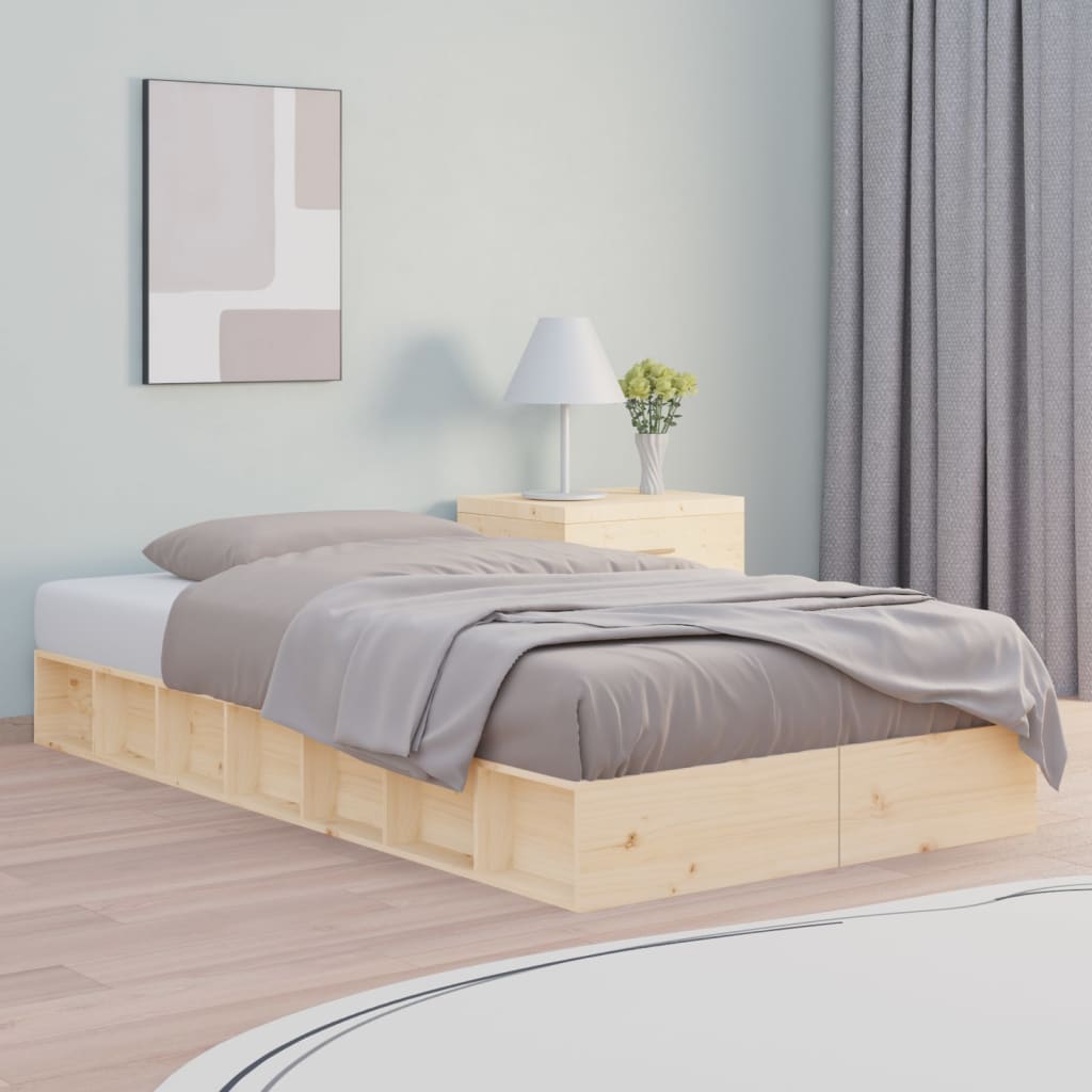 Bed Frame 100x200 cm Solid Wood - Brittle & Co