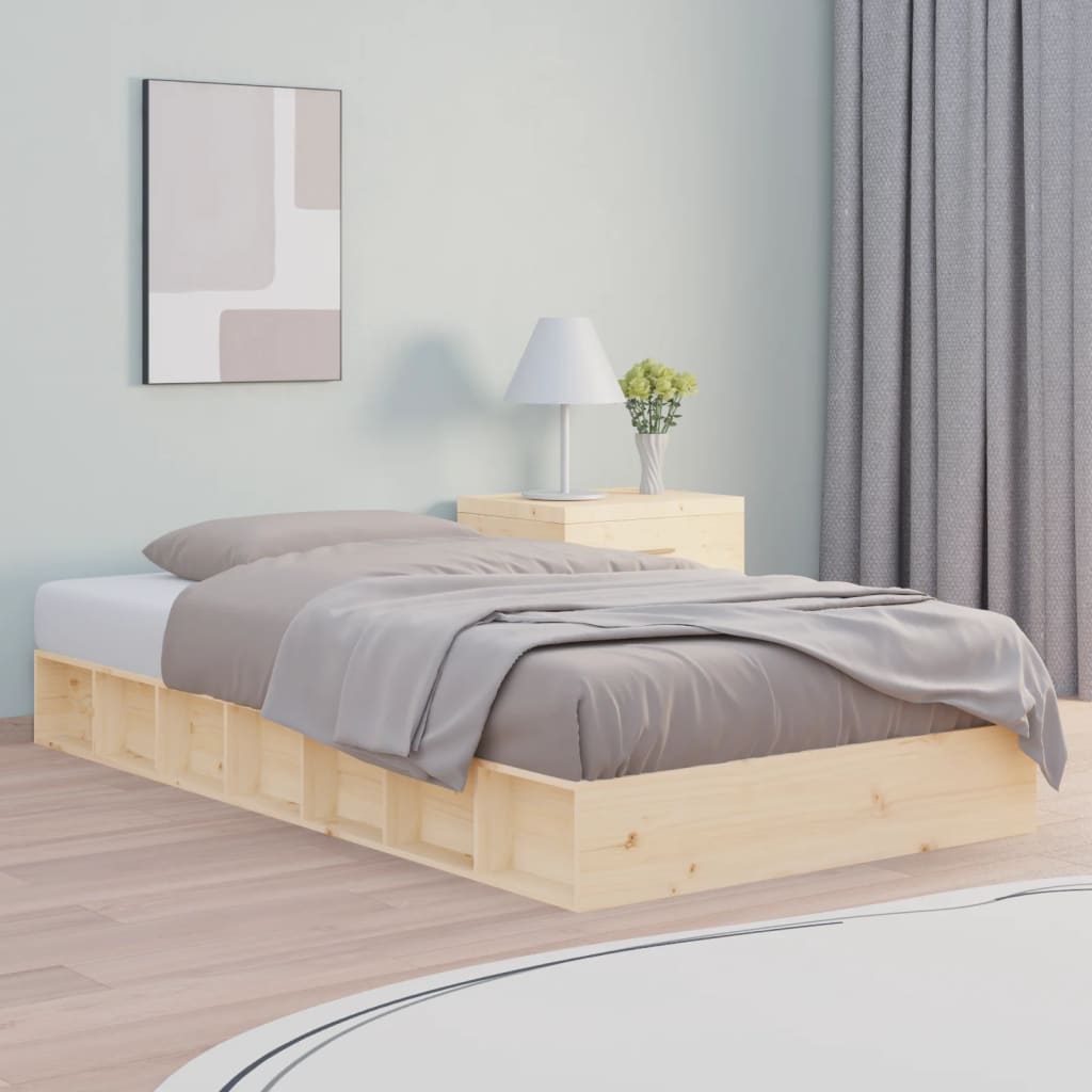 Bed Frame 90x190 cm Single Solid Wood - Decor Base
