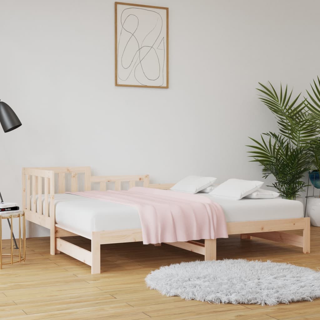 Pull-out Day Bed 2x(90x200) cm Solid Wood Pine - Brittle & Co